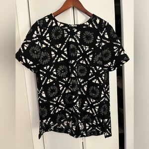 Madewell Black and White Patterned Women's Top